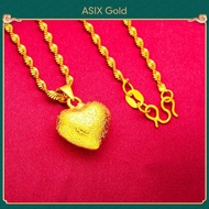 ASIX GOLD Original Gold 916 Korean Fashion Love Pendant Ladies Necklace Jewelry Gifts Emas 916 Fesyen Korea Suka Pendant Wanita Kalung Hadiah Perhiasan 爱心女吊坠金项链