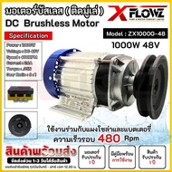 มอเตอร์บัสเลส ZX1000G-48Vติดมู่เล่ มีตัวเลือก พร้อมกล่อง  DC 1000W 48V