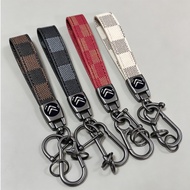 Citroen Car Keychain Metal Leather Keychain Universal Keychain for Cars and Motorcycles，For Citroen 