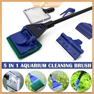 5 in 1 Aquarium Cleaning Tools Tank Cleaner Set Fish Net Gravel Rake Algae Scraper Fork Sponge Brush Clean Helper