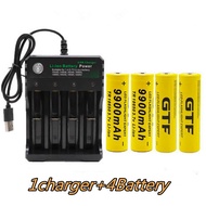 New.Batería De Iones  Litio GTF 18650 Original,  Recargable 18650, 3,7 V, 2000 MAH Para Linterna   Cargador B