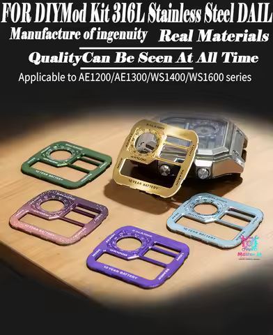 For Casio AE1200 Strap Mod Kit Part Watch Cases with Faceplate 316L Stainless Steel Bracelet Modific