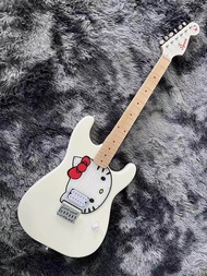 Fender เฮลโหลคิตตี้สีชมพู Squier Stratocaster กีตาร์มืออาชีพกีต้าร์ไฟฟ้า