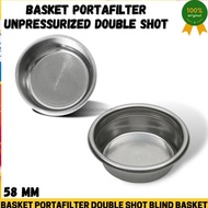 Portafilter Coffee Basket 58Mm Double Shot Blind Basket Unpressurized