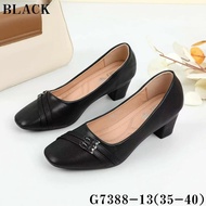 G7388-12 2 inch Black Leather Shoes for Women Elegant Design Comfortable Stylish Ideal for Casual