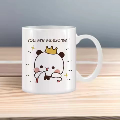 Cute Mug Coffee Peach and Goma Cat Coffee Tea Mug Cute Animal Breakfast Cup Ceramic Cups Funny Mugs 