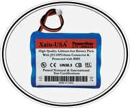 18650 3.7V 6600mAh 1S3P Rechargeable Li-ion Battery Pack, JST-PH2.0 2-pin Connector / Compatible wit