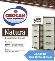 Natura Orocan Caha de Oro Natura 4 Layer Slim Drawer Space Saver Cabinet Drawer Plastic Cabinet High