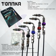 Tonnka fitting stainless L 90 degrees plus 210cm gas cable spontaneous gas cable motor