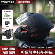 FOXWEAR Motorcycle AI Smart Helmet Restraint Camera Bluetooth Integrated Anti-Fog Locomotive Full Fa