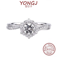 YONGJ Moissanite Star Woven Ring with White Gold Bent Sleeve Design PT950