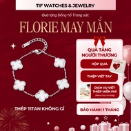 FLORIE Tif Watches Four Leaf Clover Titanium Stainless Women's Bracelet Lucky Korean Fashion Accesso