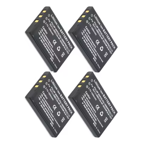 4pcs 1200mAh 3.7v FNP-60 NP60 Camera Li-ion Battery Pack Akku for FUJIFILM FUJI FinePix M603 F410 F4