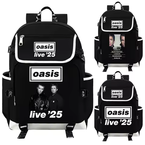 OASIS Live 25 Tour 2025 Backpack for Girl Boy Student Teenager Rucksack Women Casual School Bags Tra