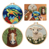 [SNNY] Punch Needle Kit for Beginners Punch Needle Set with Hoop Scissor DIY Punch Needle Embroidery