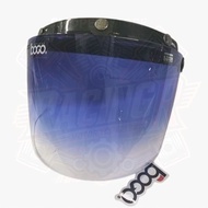 BOGO HELMET 3 BUTTON VISOR  2 TONE BLUE + CLEAR 2 COLOR FOR MHR MS888 SGV