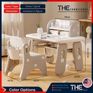 THE 2 in 1 Adjustable Kids Study Table With Chair Children Learning Dining Table With Chair