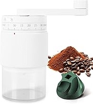 Manual Coffee Grinder - Ceramic Burr, Adjustable Coarse to Fine, 30g Beans & 80ml Powder, Detachable