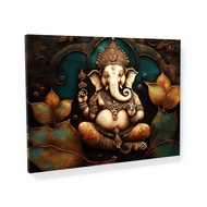 Sense Canvas Ganesha Art Indian 11 Canvas Art - Home Decor Wall Art Print Poster Painting Large