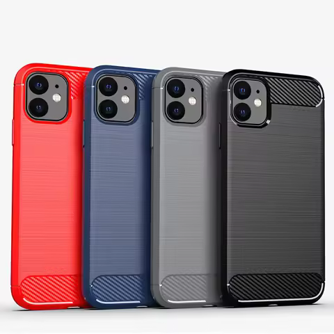 Luxury Carbon Case For iPhone 11 X XR XS Silicone Case Shockproof Cover for iPhone 11 Pro Max 6 6S 7