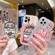 Cute Sweet Pink Brown Labubu Case For OPPO A5S A16 A12 A3S A17K A15 A38 A94 A17 A18 A57 A9 A31 A53 A