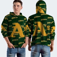 Fullprint Athletics Nation Oakland Athletics Community Hoodie Jacket, Polyester Jersey Material