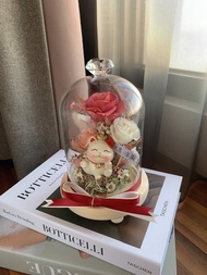 開幕誌慶 永生花 招財貓 玻璃罩 開幕花禮 祝賀禮