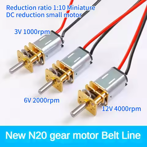 New Precision GA12-N20 Reduction Motor with Wire 3V 1000rpm 6V 2000rpm 12V 4000rpm Micro DC Gear Red