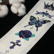Minigem Crowned Flutter Diamond Painting 8.19x32.03cm Square Resin Drills Gothic Purple Butterfly Pi