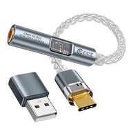 CCZ CM01 Audio Adapter Type C to 3.5mm 8-Core Single Crystal Copper Silver Plated Cable with 32bit C