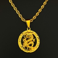 WS DragonLucky Stainless Kwintas For Women Dragon Necklace For Women With Snake Chain 18K Gold Plate