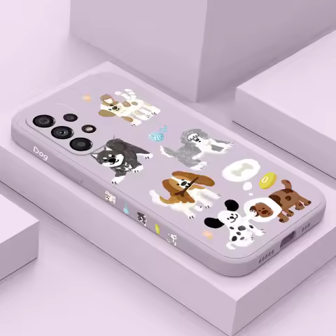Chalk Drawing Dog Case For Samsung Galaxy A73 A53 A33 A23 A13 A03 A72 A52 A52S A32 A22 A12 A02 A02S 