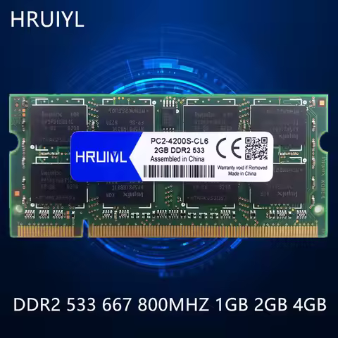 HRUIYL Notebook Memoria DDR2 533 667 800MHZ 1GB 2G 4GB SODIMM Module SDRAM 1.8V 200Pin PC2 4200 5300