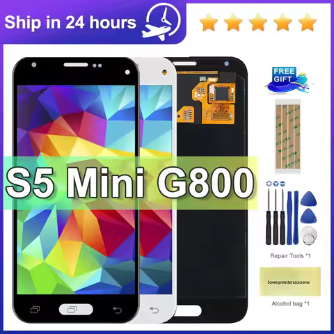 4.5'' For Amoled S5 Mini G800 LCD For Samsung S5 Mini G800 G800F G800H Lcd Display Touch Screen Digi