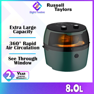 8L RUSSELL TAYLOR Extra Large Rotary Air Fryer | See Through Window | Z6