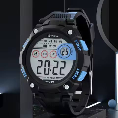 UTHAI Men's Electronic Watch High School Student Sports Watches Waterproof LED Alarm Clock Calendar 