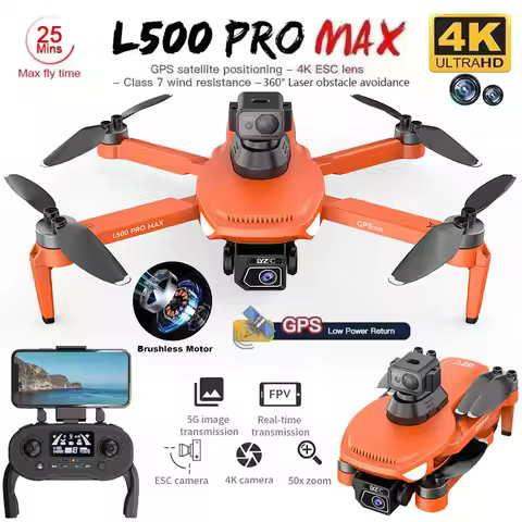 L500 PRO MAX GPS Drone 4K Professional HD Dual Camera 5G WIFI 360°Obstacle Avoidance Brushless Motor