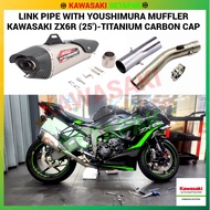 LINK PIPE WITH YOUSHIMURA MUFFLER KAWASAKI ZX6R (2025')-TITANIUM/CARBON CAP