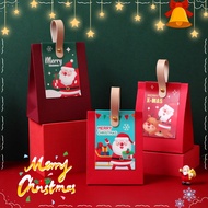 Leather Handle Christmas Gift Box Christmas Candy Cookies Nougat Packaging Box Gift Packaging Box Christmas Candy Packaging Bag