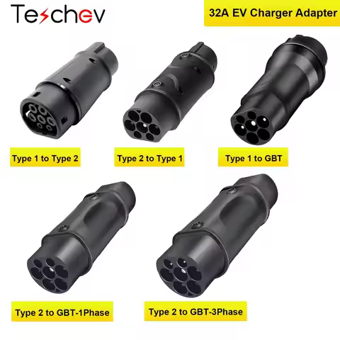 EV Charger Adapter Convertor Type 1 to Type 2 EV SAE J1772 Type 1 to GBT EV Charger Connector for Ty