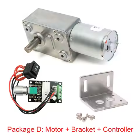 JGY370 Geared Motor 12V 24V Low Speed Large Torque jgy370 Bracket + Controller + Power Reversed Redu