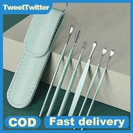 TweetTwitter 6 Pcs Ear Cleaner Kits Earpi Stis Earwax Remover Ear Pi Cleaning Ear Cleanser Spoon Ear