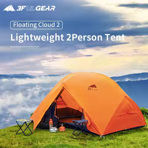 3F UL GEAR Outdoor Floating Cloud 2 Person Tent Camping Ultralight 3/4 Season Tent 210T Polyester 15