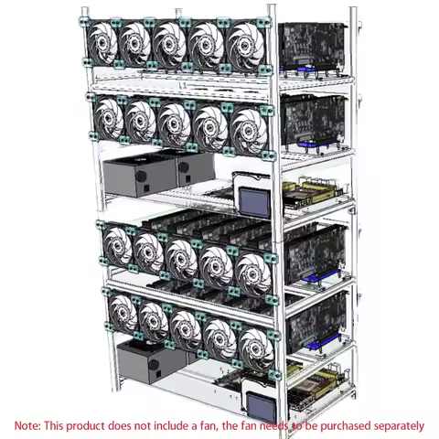 12 GPU 14 GPU Multi-Graphics Card Chassis Frame All-Aluminum Graphics Card Rack Can Be Superimposed 
