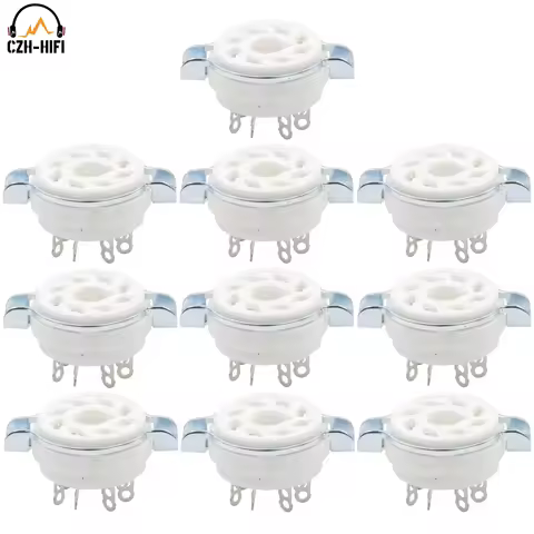 10PCS Chassis Mount 8 Pin K8A Octal Ceramic Tube Sockets for KT88 KT66 6SN7 5AR4 GZ34 5881 6V6 5U4G 