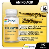 Solaray Zinc Copper, Zinc Supplement With Amino Acid Chelate To Boost Immunity, Kelp & Pumpkin Seed,