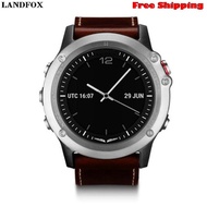 LANDFOX Luxury Leather Strap Replacement Watch Band With Tools For Garmin Fenix 3 Smart Watches Stra