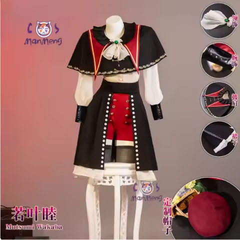 Mitsumi Wakaba mortis BanG Dream! Ave Mujica cosplay costume dress hat shawl tie socks set Halloween
