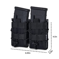 TacticalMolle Double Mag Pouch - 9MM 5.56 Magazine Holder for AK AR M4 AR15 Rifle Hunting Gear