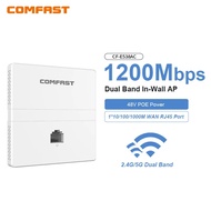 Comfast 2.4g/5.8g1200m Gigabit Wireless In-wall Ap 48v Poe Power Rj45 Port Mu-mimo Access Point Untu